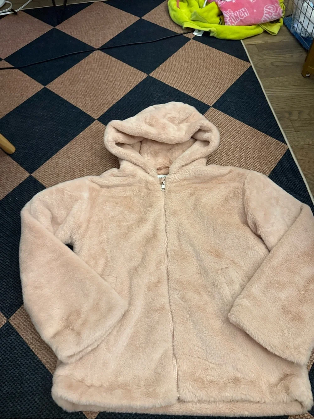 Primark Plush Hooded Zip Jacket - Pale Pink